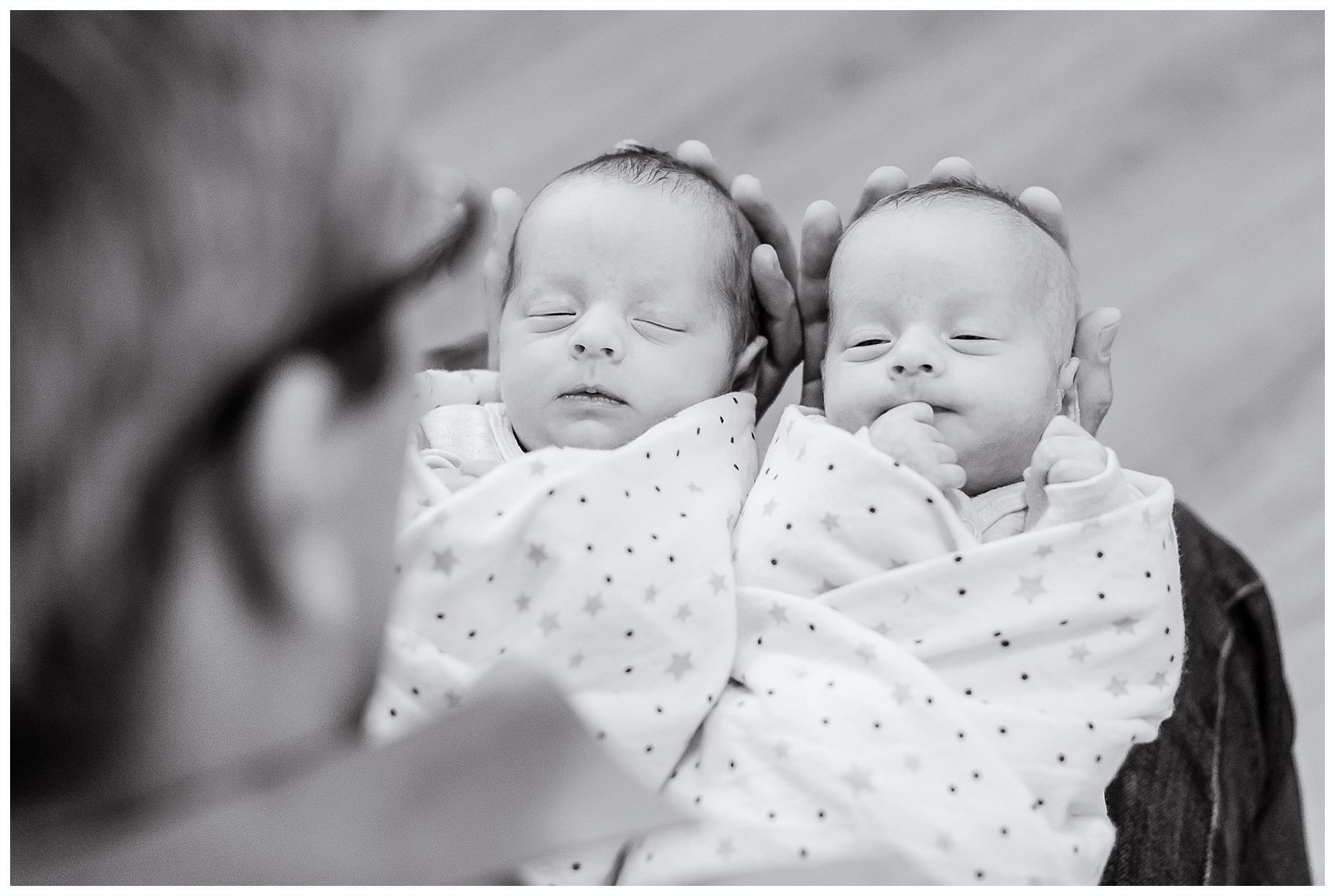newborn baby twins black and white