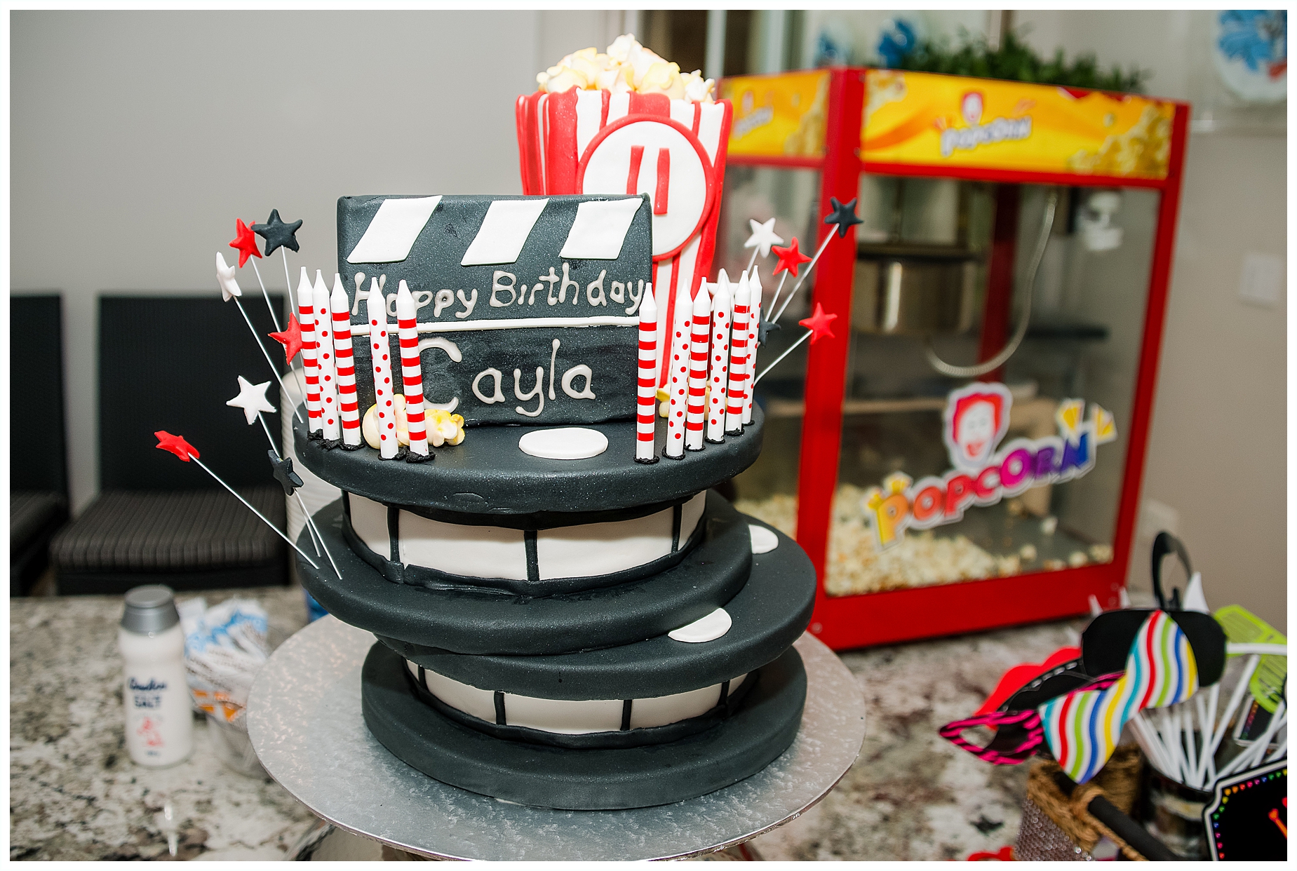 movie themed film reel cake