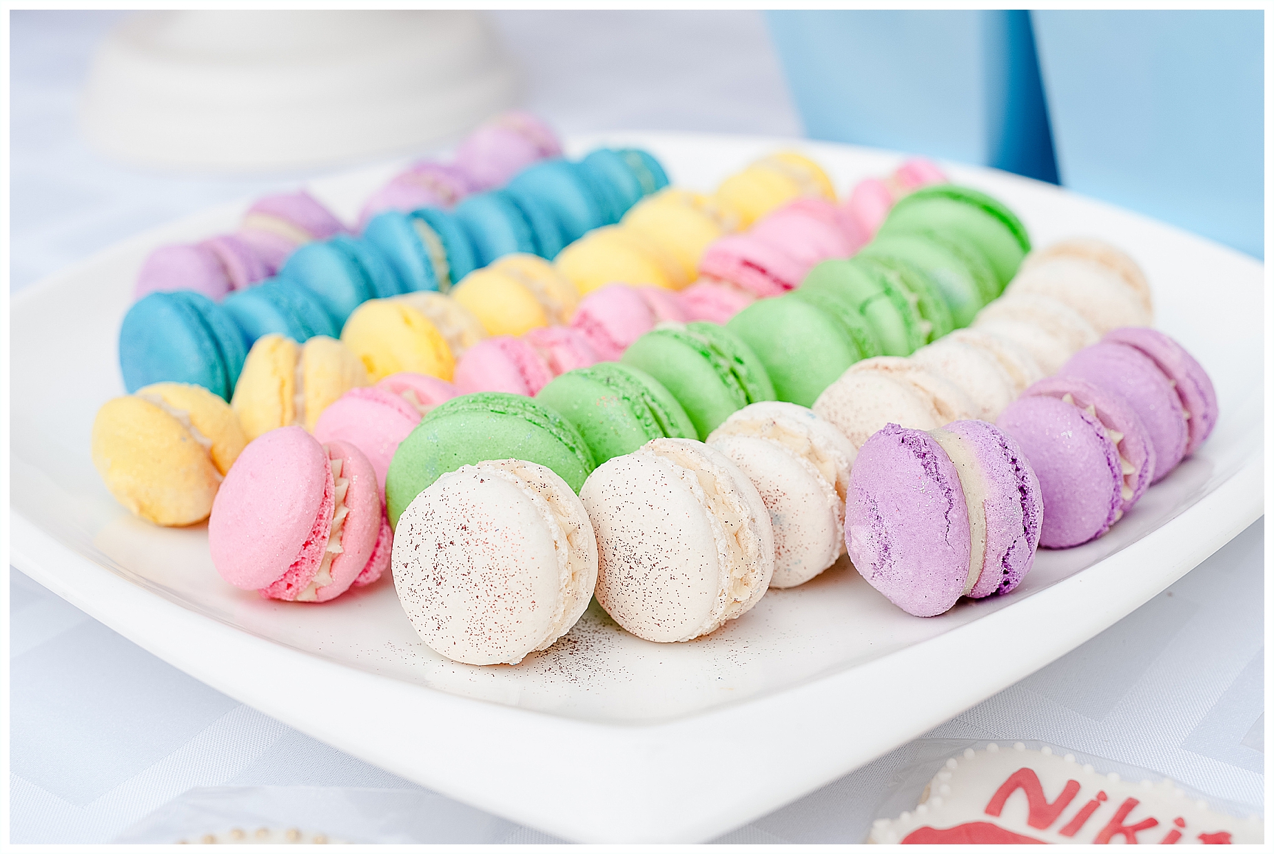 brightly coloured party macarons