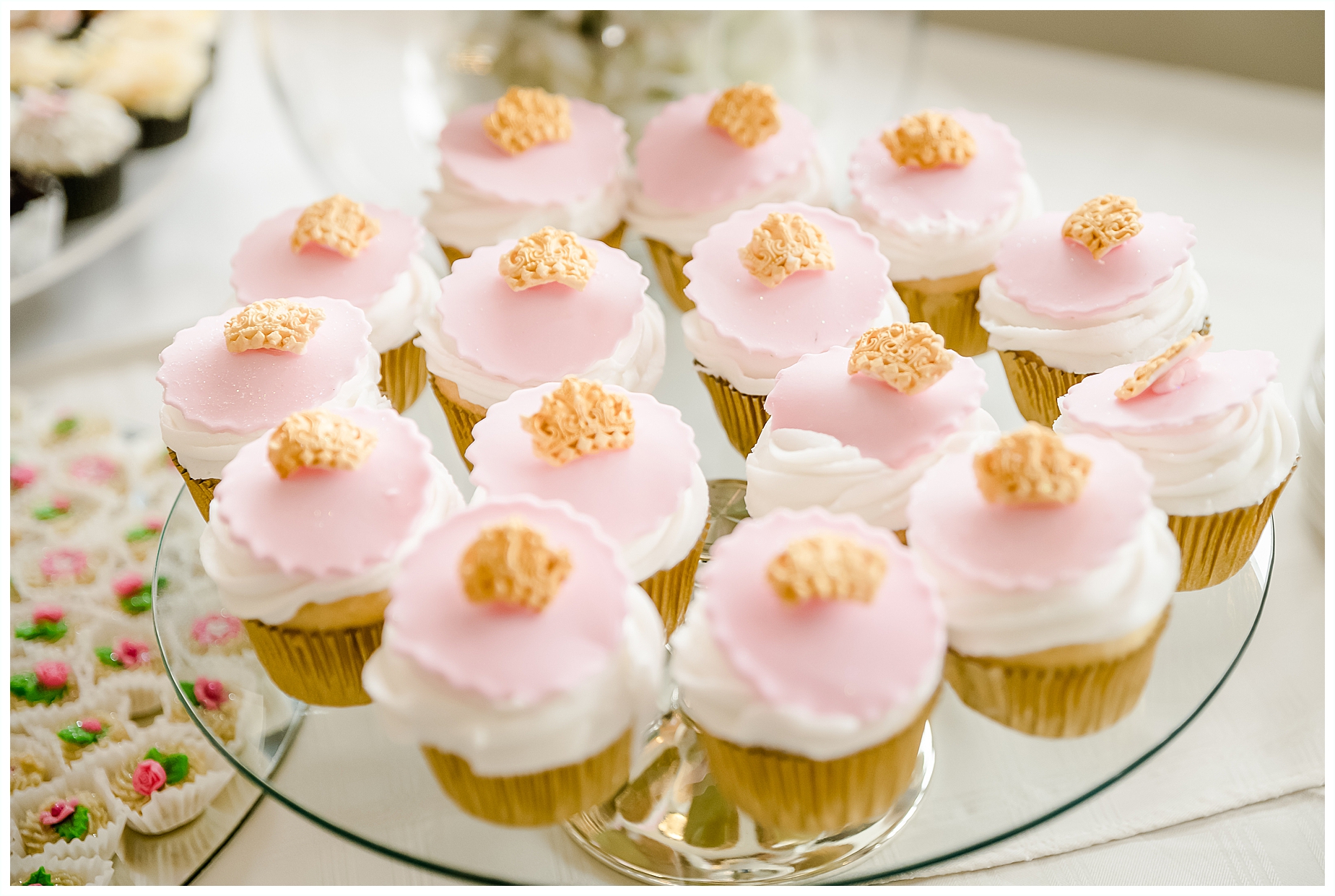Pink cupcakes with crown details