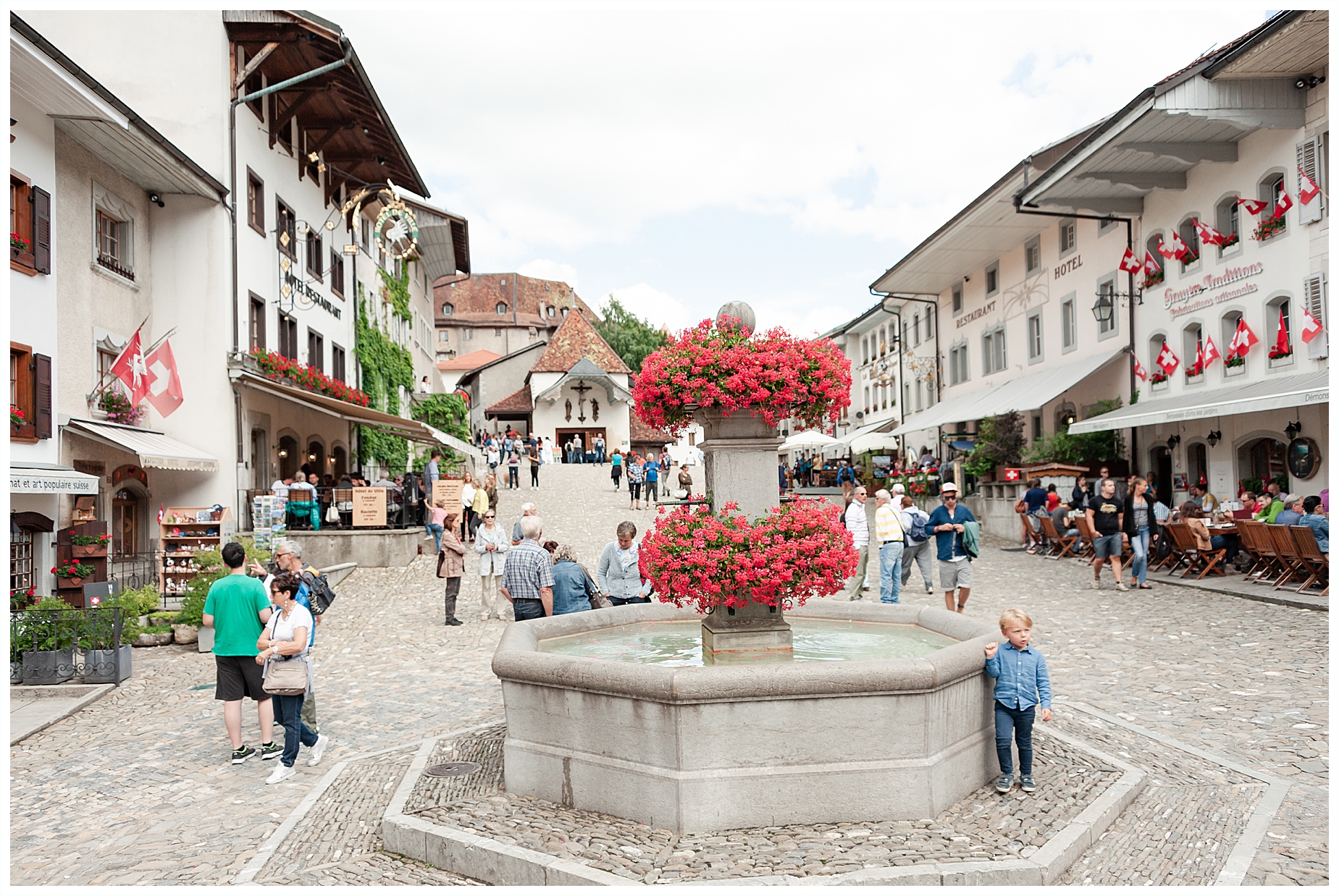 Gruyères Switzerland medieval castle town square