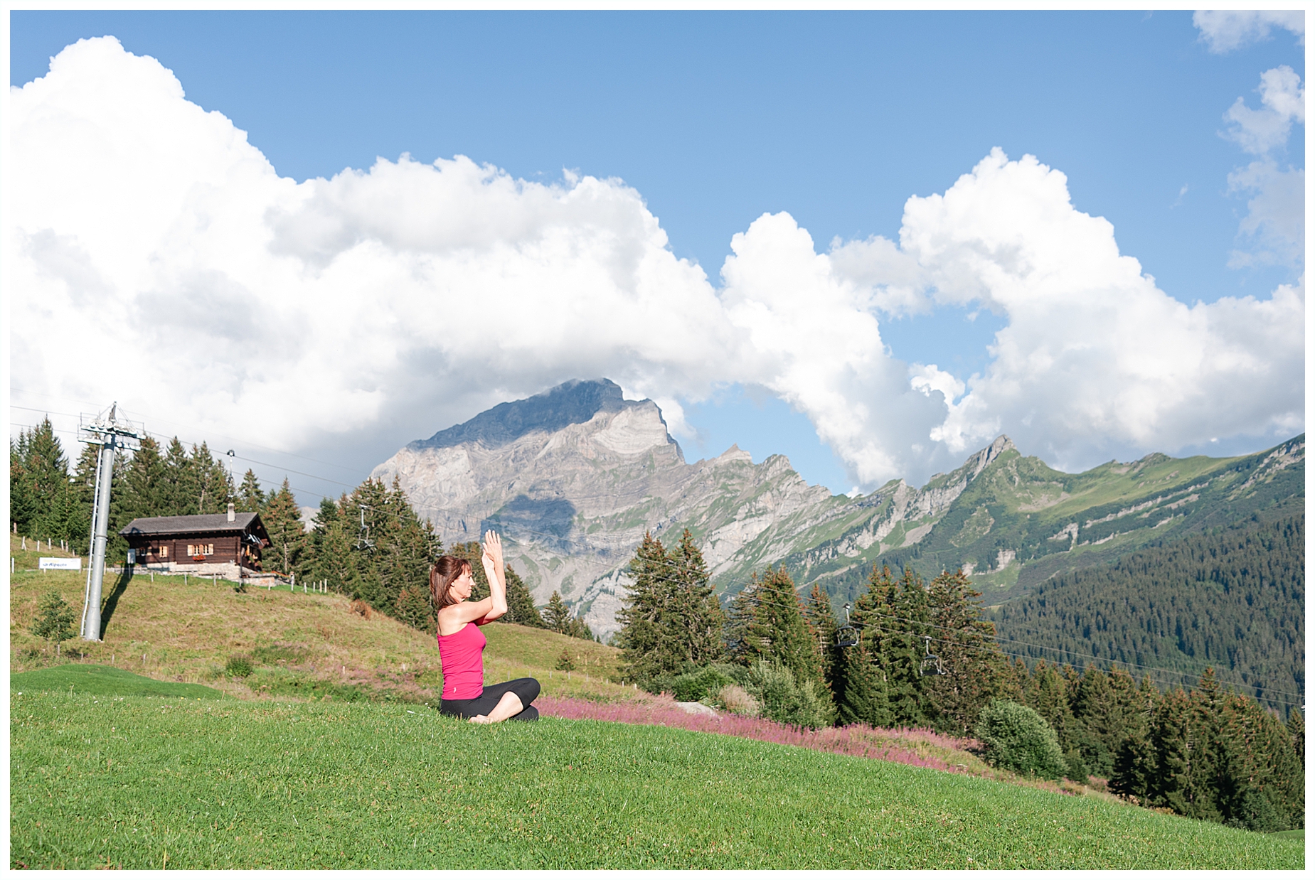 Swiss Alps Yoga Branding Session Svadhyaya Yoga Villars Golf Course