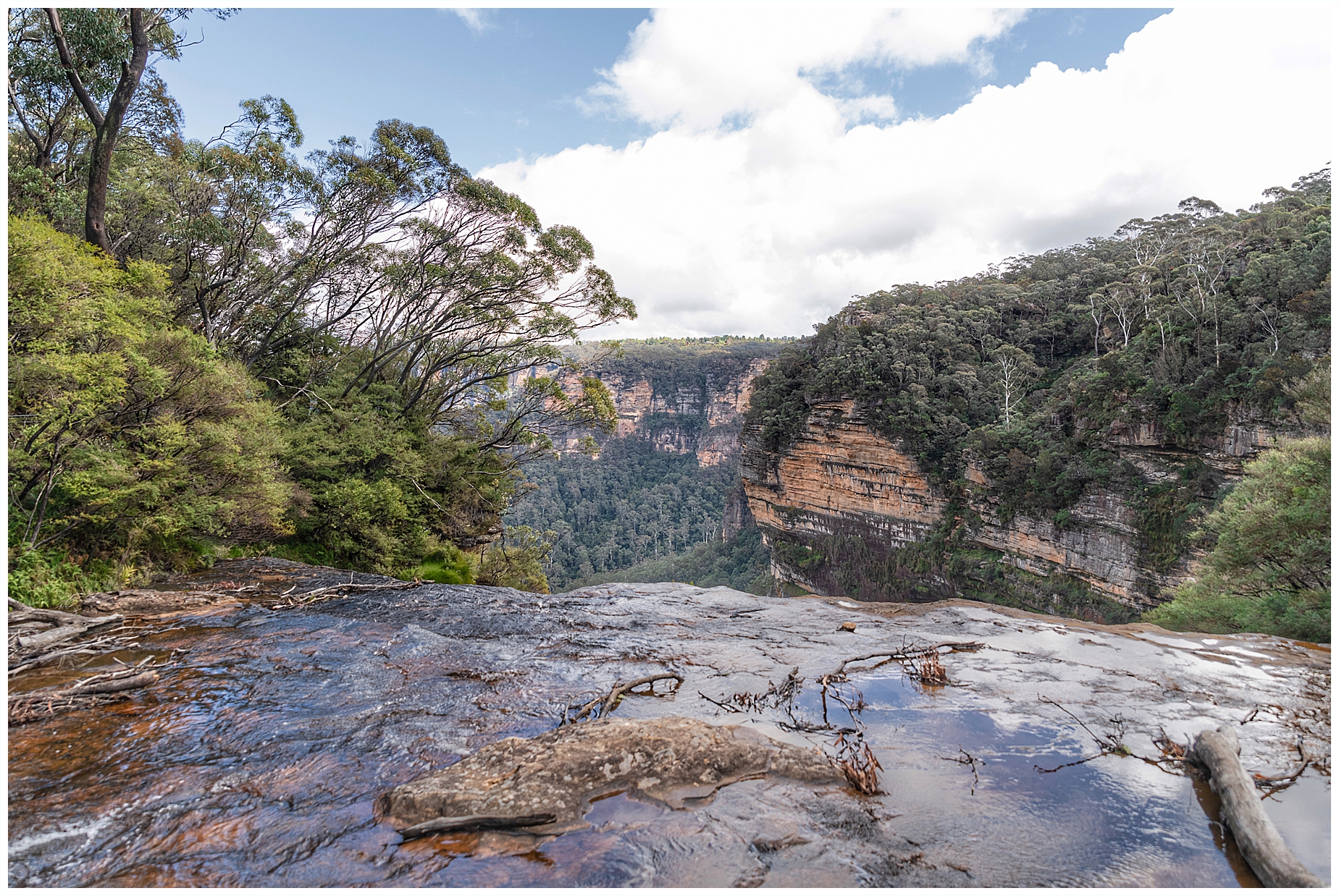 Wentworth Falls Scenic NSW View of the valley from the top of the falls