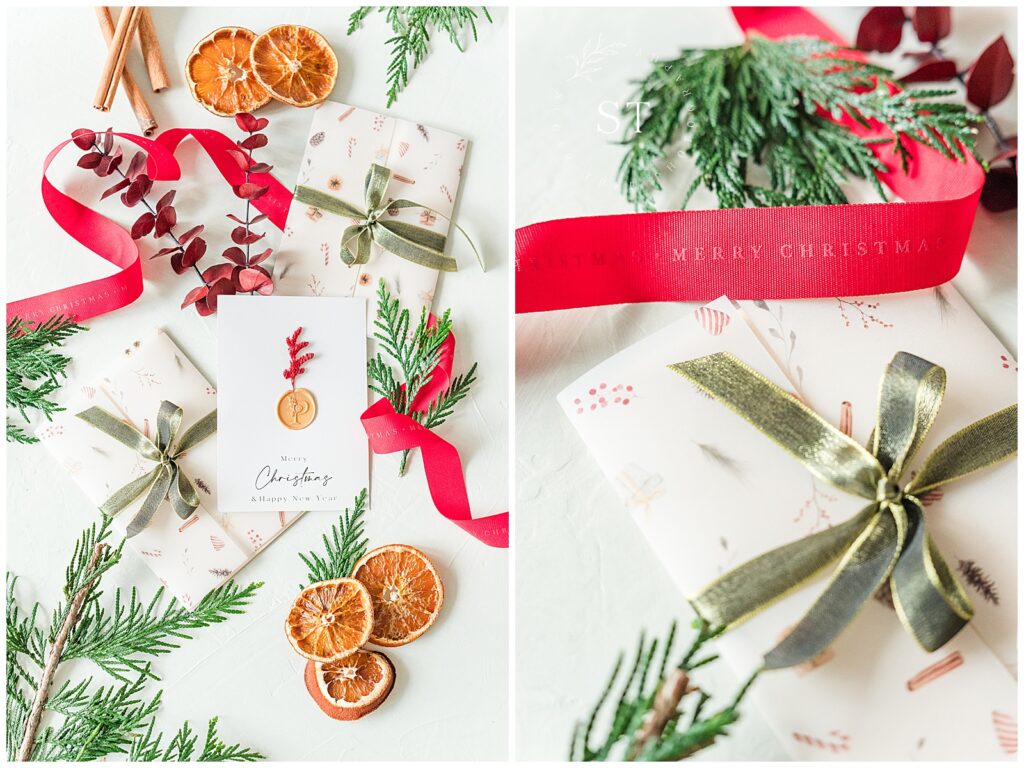 Christmas branding photography flatlays