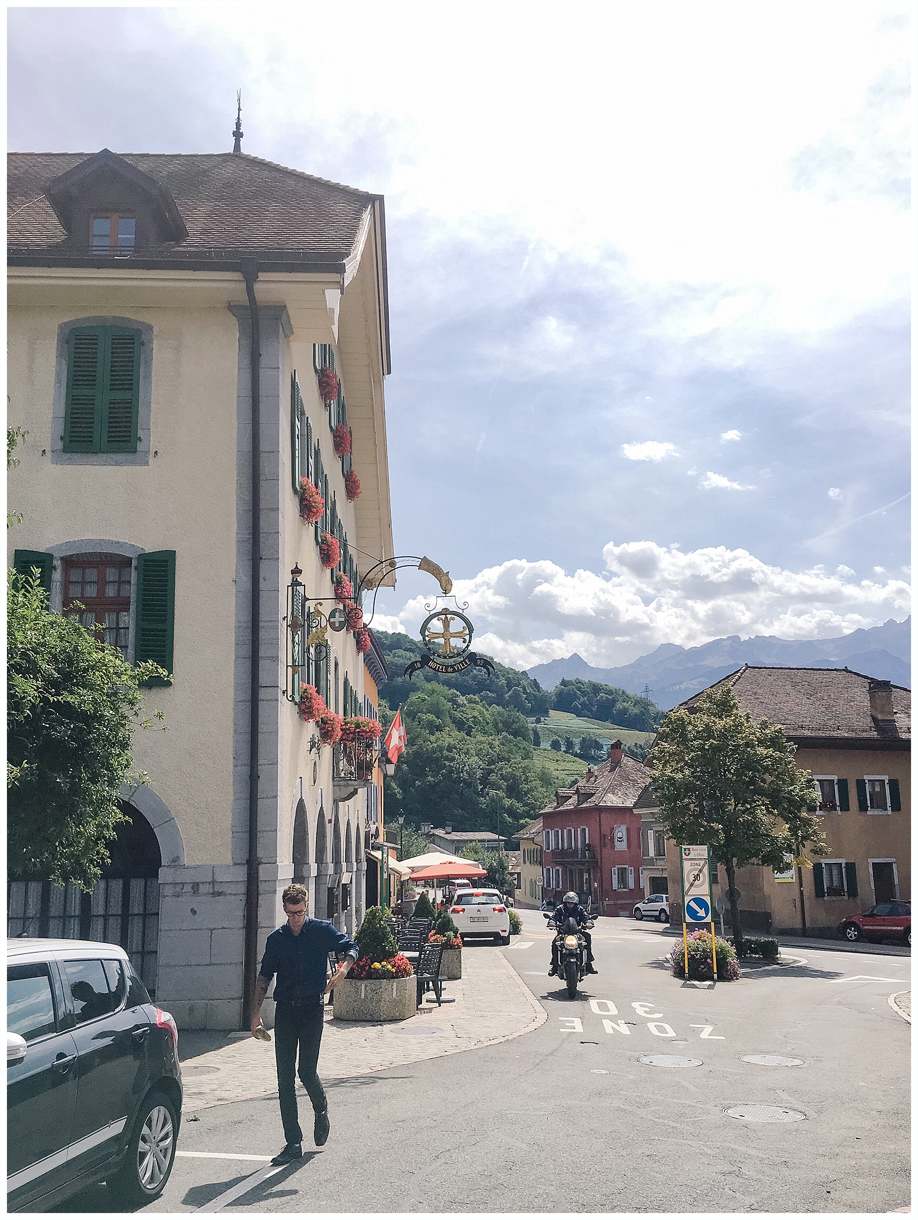 Travel Series Switzerland Ollon Old Town Buildings and Scenery