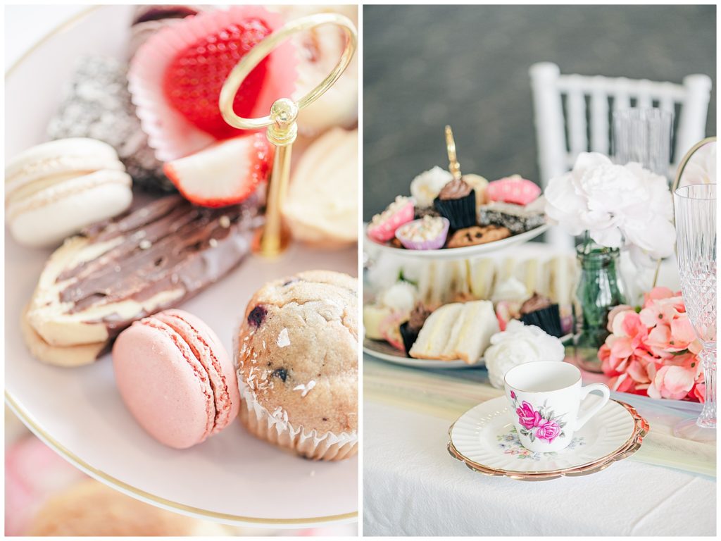 Pamper Party High tea Sweet Snacks and tea cup
